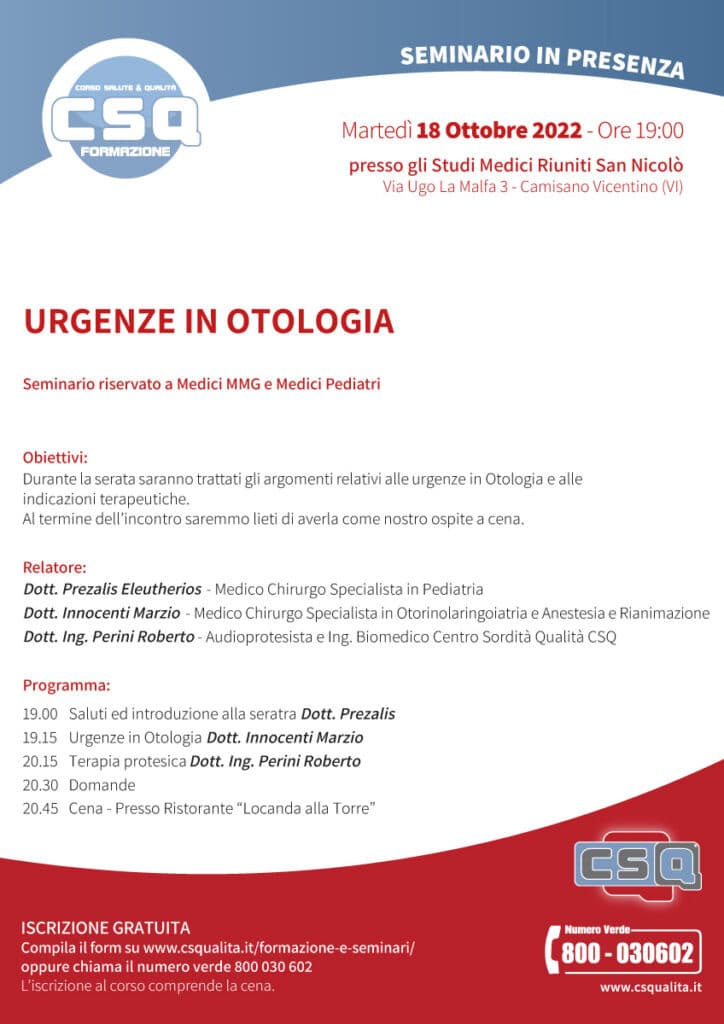 Urgenze In Otologia
