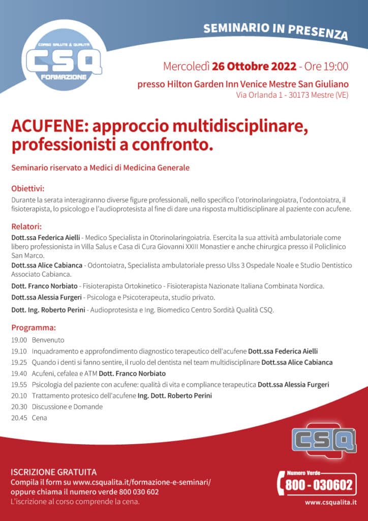 Acufene: Approccio Multidisciplinare, Professionisti A Confronto