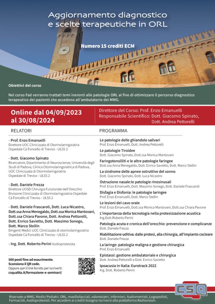 Aggiornamento Diagnostico E Scelte Terapeutiche In Orl