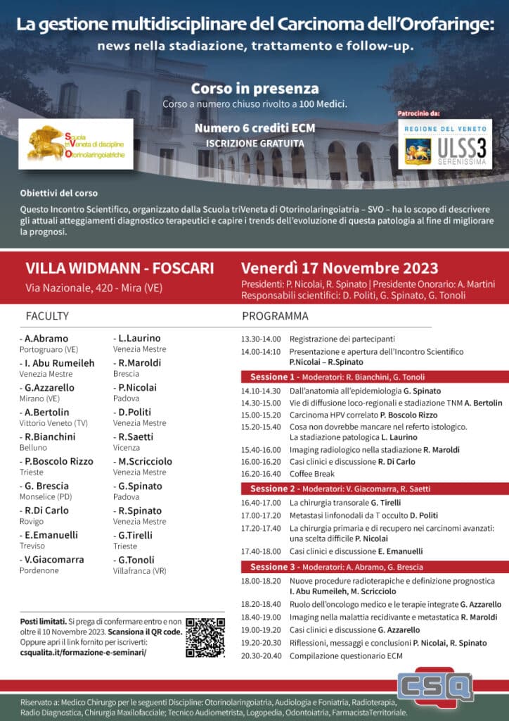 La Gestione Multidisciplinare Del Carcinoma Dell’Orofaringe: News Nella Stadiazione, Trattamento E Follow-Up.